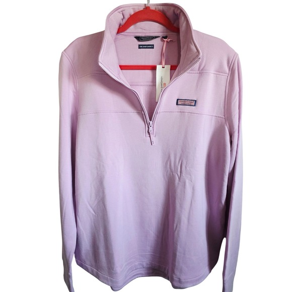 Vineyard Vines Men's XL Shep Shirt Pullover Lilac Quarter Zip Fleece NWT $138 - Picture 2 of 7
